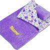 Personalised Cozy Dream Reversible Doll Sleeping Bag - 2-Piece Playset Doll Accessory with Pillow - Fits for Baby Girl Dolls or Teddy Bears up to 18" (46cm)