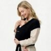 Momcozy Baby Wrap Carrier for 3.6-15kg, Adjustable Sling for Newborn, Black | For 0-12M Infants, Easy To Wear, Secure Snug Fit, Comfy Hands-Free Bonding, Breathable Stretchy Fabric, Ergonomic Support